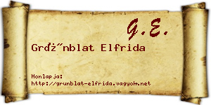 Grünblat Elfrida névjegykártya